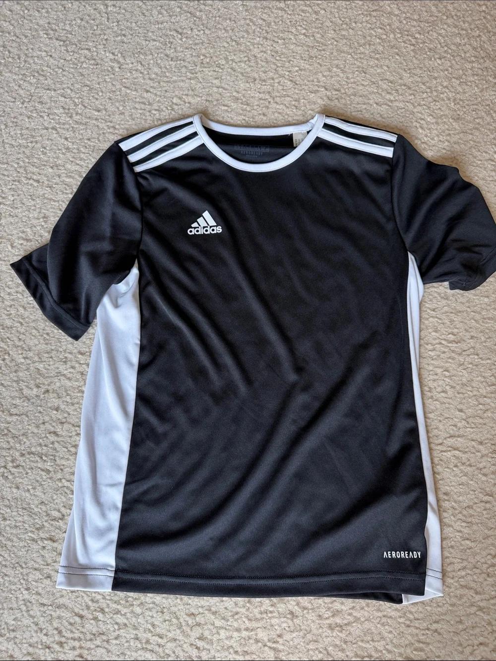 adidas Black and White Short Sleeve Athletic Tee
